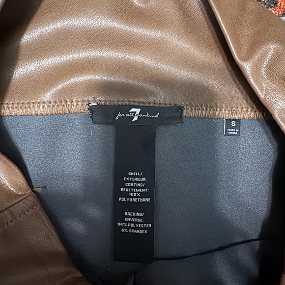 ⏰ 7 For All Mankind Brown Leather Leggings - Picture 9 of 9